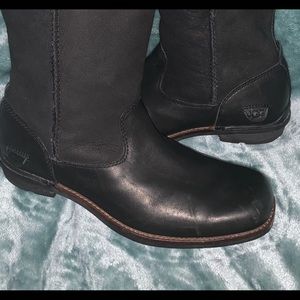 UGG Brookfield Tall Boots Black Leather Sheepskin